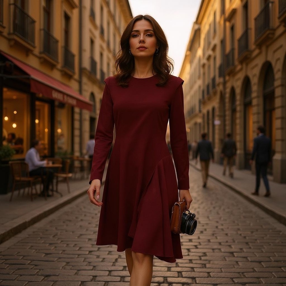 Timeless, cocktail/party dress in Merlot size M/6-8 - Picture 2 of 3